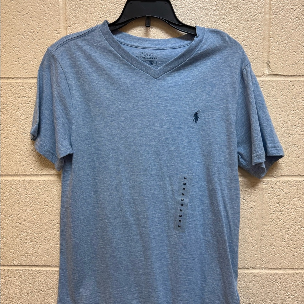 Polo by Ralph Lauren Kids Light Blue Heather V-Neck Tee